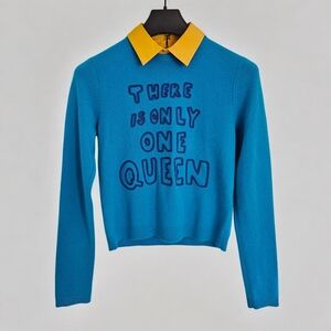 Alice + Olivia “Dia” Embroidered Cashmere Sweater – Size SP